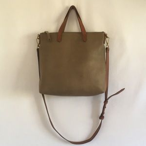 Madewell Small Zip Top Transport Tote Olive Green